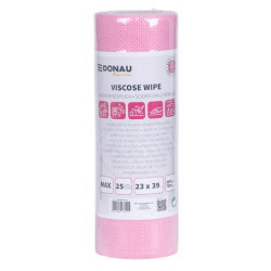Törlőkendő, univerzális, 25 db, 23x39cm, DONAU "Home", rózsaszín