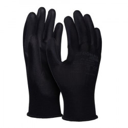 Szerelőkesztyű, PU, DONAU "Safety", 10/XLméret, fekete