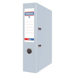Iratrendező, 75 mm, A4, PP/karton, élvédő sínnel,  DONAU "Life", pasztell kék