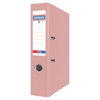 Iratrendező, 75 mm, A4, PP/karton, élvédő sínnel,  DONAU "Life", pasztell rózsaszín Iratrendező, 75 mm, A4, PP/karton, élvédő sínnel,  DONAU "Life", pasztell rózsaszín