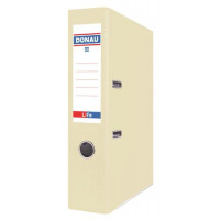 Iratrendező, 75 mm, A4, PP/karton, élvédő sínnel,  DONAU "Life", pasztell sárga