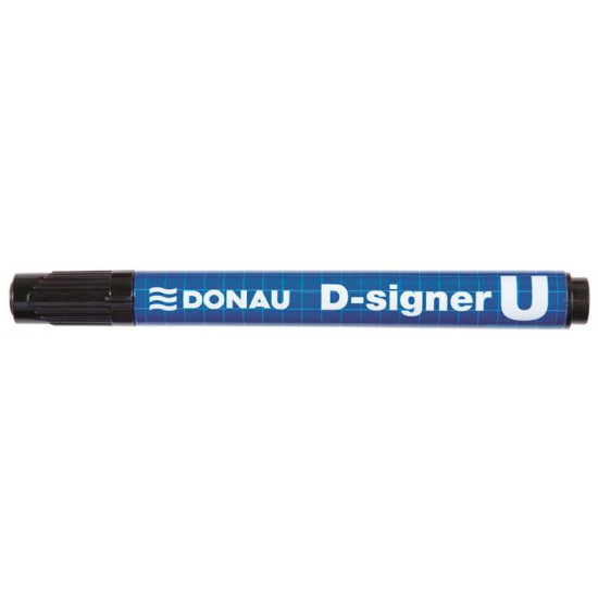 Alkoholos marker, 2-4 mm, kúpos, DONAU "D-signer U", fekete