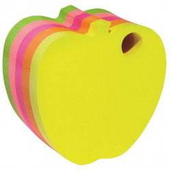 Öntapadó jegyzettömb, alma alakú, 400 lap, DONAU, vegyes neon színek Öntapadó jegyzettömb, alma alakú, 400 lap, DONAU, vegyes neon színek