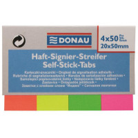 Jelölőcímke, papír, 4x50 lap, 20x50 mm, DONAU, vegyes szín Jelölőcímke, papír, 4x50 lap, 20x50 mm, DONAU, vegyes szín
