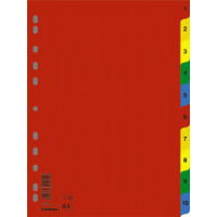 Regiszter, műanyag, A4, 1-10, DONAU, színes Regiszter, műanyag, A4, 1-10, DONAU, színes