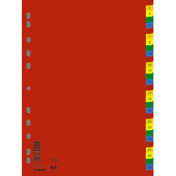 Regiszter, műanyag, A4, 1-31, DONAU, színes
