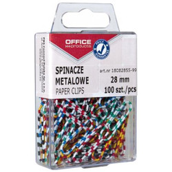 Gemkapocs, 28 mm, csíkos, OFFICE PRODUCTS, színes