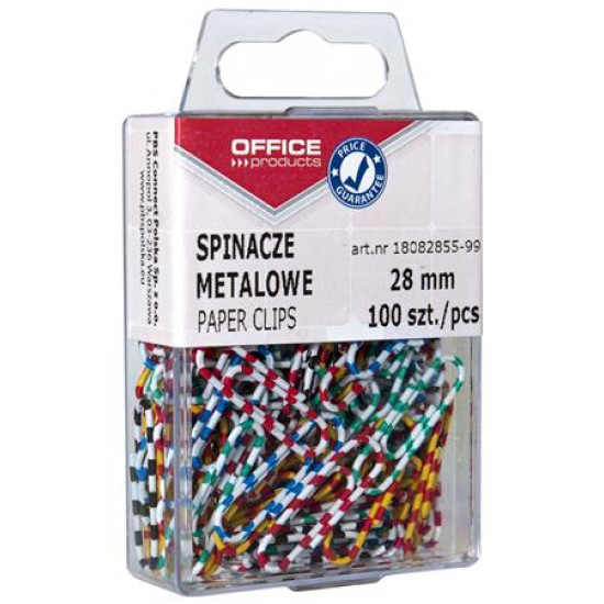 Gemkapocs, 28 mm, csíkos, OFFICE PRODUCTS, színes