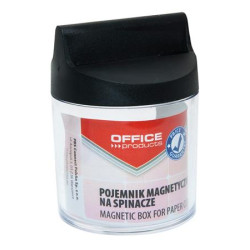 Gemkapocstartó, mágneses, kerek, OFFICE PRODUCTS, átlátszó-fekete