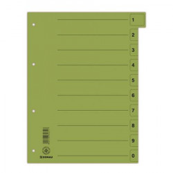 Regiszter, karton, A4, mikroperforált, DONAU, zöld