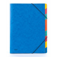 Gumis mappa, karton, A4, regiszteres, 9 részes, DONAU, kék