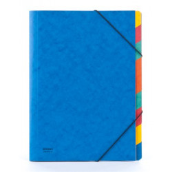 Gumis mappa, karton, A4, regiszteres, 9 részes, DONAU, kék Gumis mappa, karton, A4, regiszteres, 9 részes, DONAU, kék
