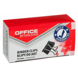 Bindercsipesz, 19 mm, OFFICE PRODUCTS, fekete