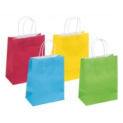 Ajándéktáska, sodrottfüles, 18x23x10 cm, DONAU "Home", vegyes színek