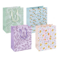 Ajándéktáska zsinórfüles, 18x23x10 cm, DONAU "Home", vegyes minta, Ajándéktáska zsinórfüles, 18x23x10 cm, DONAU "Home", vegyes minta,