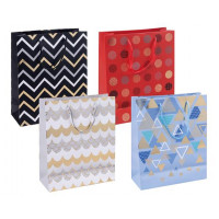 Ajándéktáska, zsinórfüles, 25x30x10 cm, DONAU "Home", vegyes minta Ajándéktáska, zsinórfüles, 25x30x10 cm, DONAU "Home", vegyes minta