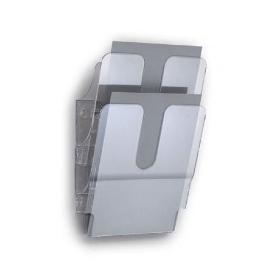 Prospektustartó, fali, álló, A4, DURABLE "FLEXIPLUS 2", átlátszó