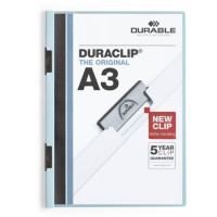 Gyorsfűző, klipes, A3, DURABLE "DURACLIP® 60", kék