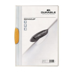 Gyorsfűző, klipes, A4, DURABLE "Swingclip® 30", sárga