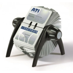 Névjegykártyatartó, műanyag, 400 db-os, forgatható, fekvő, DURABLE, "VISIFIX®", fekete