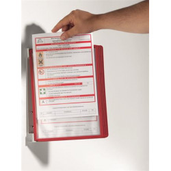 Bemutatótábla tartó, fali, 5 db bemutatótáblával, DURABLE "VARIO® WALL 5", piros Bemutatótábla tartó, fali, 5 db bemutatótáblával, DURABLE "VARIO® WALL 5", piros