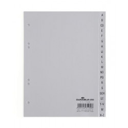 Regiszter, PP, A5, 20 részes, A-Z, DURABLE, szürke