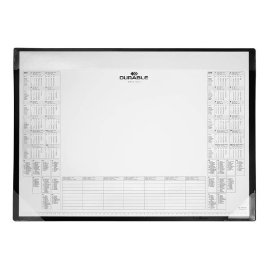 Könyökalátét, 600x430 mm, PP, éves naptárral, DURABLE, fekete Könyökalátét, 600x430 mm, PP, éves naptárral, DURABLE, fekete