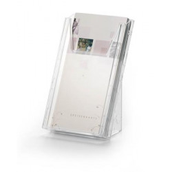 Prospektustartó, asztali és fali, álló, 1/3 A4, DURABLE "COMBIBOXX® M", áttetsző