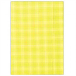 Gumis mappa, karton, A4, kockás, DONAU, citromsárga