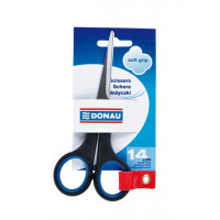 Olló, irodai, 14 cm, DONAU "Soft Grip", fekete-kék Olló, irodai, 14 cm, DONAU "Soft Grip", fekete-kék