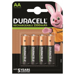 Tölthető elem, AA ceruza, 4x2500 mAh, DURACELL Tölthető elem, AA ceruza, 4x2500 mAh, DURACELL