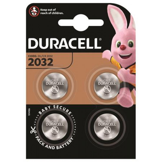 Gombelem, CR2032, 4 db, DURACELL