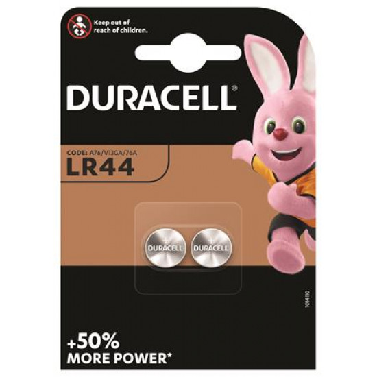 Gombelem, LR44, 2 db, DURACELL