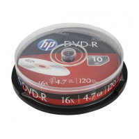DVD+R lemez, 4,7 GB, 16x, 10 db, hengeren, HP DVD+R lemez, 4,7 GB, 16x, 10 db, hengeren, HP