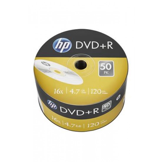 DVD+R lemez, 4,7 GB, 16x, 50 db, zsugor csomagolás, HP