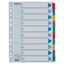 Regiszter, karton, A4, 1-10, ESSELTE "Mylar" Regiszter, karton, A4, 1-10, ESSELTE "Mylar"