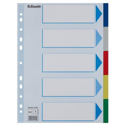 Regiszter, műanyag, A4, 5 részes, ESSELTE