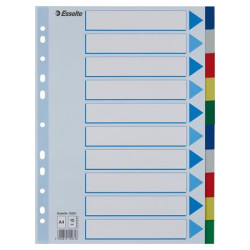 Regiszter, műanyag, A4, 10 részes, ESSELTE Regiszter, műanyag, A4, 10 részes, ESSELTE