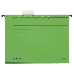 Függőmappa, karton, A4, LEITZ "Alpha Standard", zöld