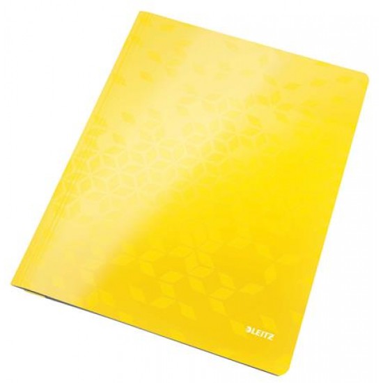 Gyorsfűző, laminált karton, A4, LEITZ "Wow", sárga