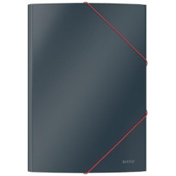 Gumis mappa, 15 mm, karton, A4, LEITZ "Cosy", bársonyszürke