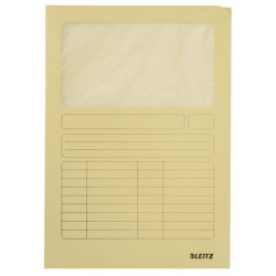 Mappa, ablakos, karton, A4, LEITZ, sárga