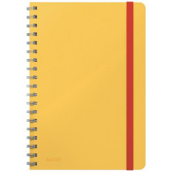 Spirálfüzet, B5, vonalas, 80 lap, LEITZ, "Cosy Soft Touch", melegsárga