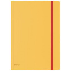 Gumis mappa, extra tasakkal, PP, A4, LEITZ "Cosy" melegsárga