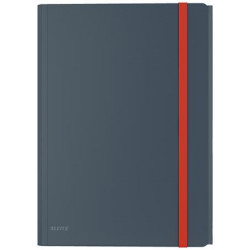 Gumis mappa, extra tasakkal, PP, A4, LEITZ "Cosy", bársonyszürke