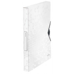 Gumis mappa, 30 mm, PP, A4, LEITZ "Wow Jumbo", fehér