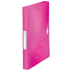 Gumis mappa, 30 mm, PP, A4, LEITZ "Wow Jumbo", rózsaszín
