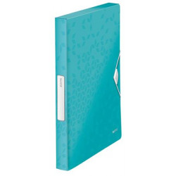 Gumis mappa, 30 mm, PP, A4, LEITZ "Wow Jumbo", jégkék