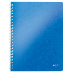Spirálfüzet, A4, vonalas, 80 lap, LEITZ "Wow", kék
