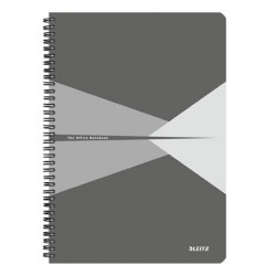 Spirálfüzet, A4, vonalas, 90 lap, laminált karton borító, LEITZ "Office", szürke Spirálfüzet, A4, vonalas, 90 lap, laminált karton borító, LEITZ "Office", szürke